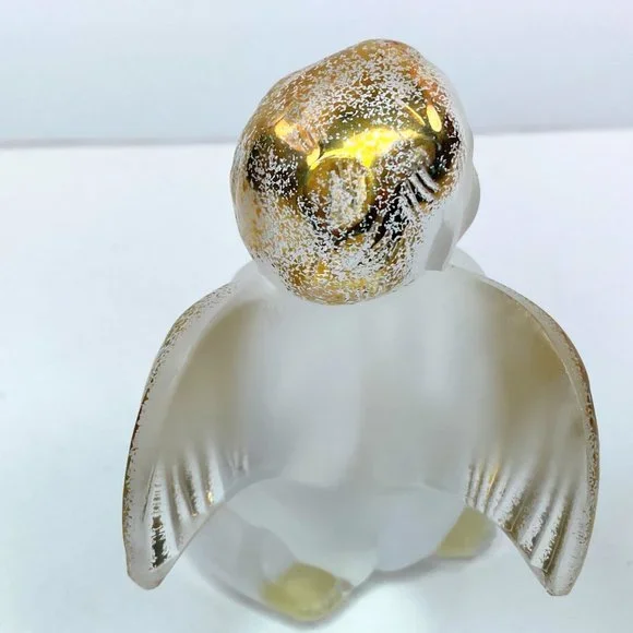 Lalique Gold Gilt Crystal Elton John "Engaged in" Cherub Angel Figurine PB055